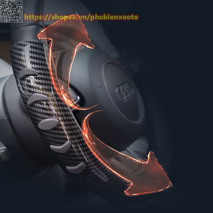 Ốp vô lăng ô tô vân Carbon chống trược cao cấp