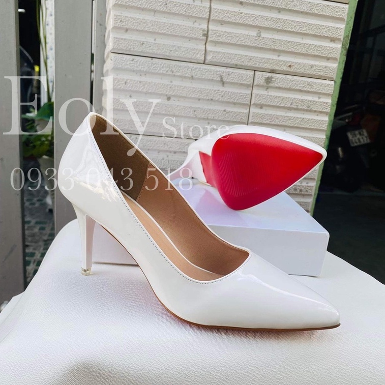 Giày Cao Gót 7cm - Hàng VNXK - Đế Pháp Da Bóng - Giày Gót Nhọn Công Sở - Chống Trầy Xước Nhẹ - Full size