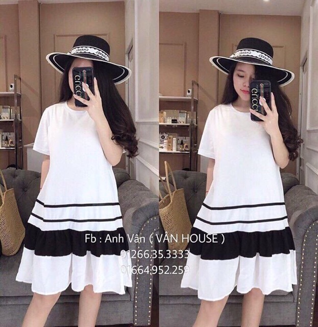 Váy cotton suông gấu bèo hot hit | BigBuy360 - bigbuy360.vn
