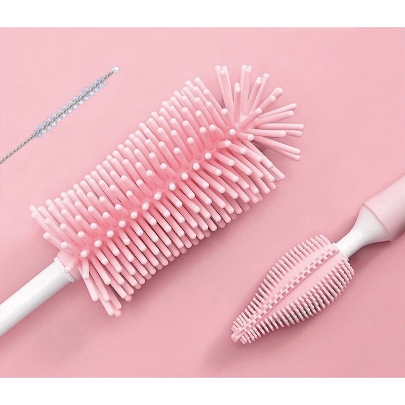 Cọ bình sữa Silicon cao cấp có tay cầm xoay 360 độ dùng cho mọi loại bình mẫu mới 2022