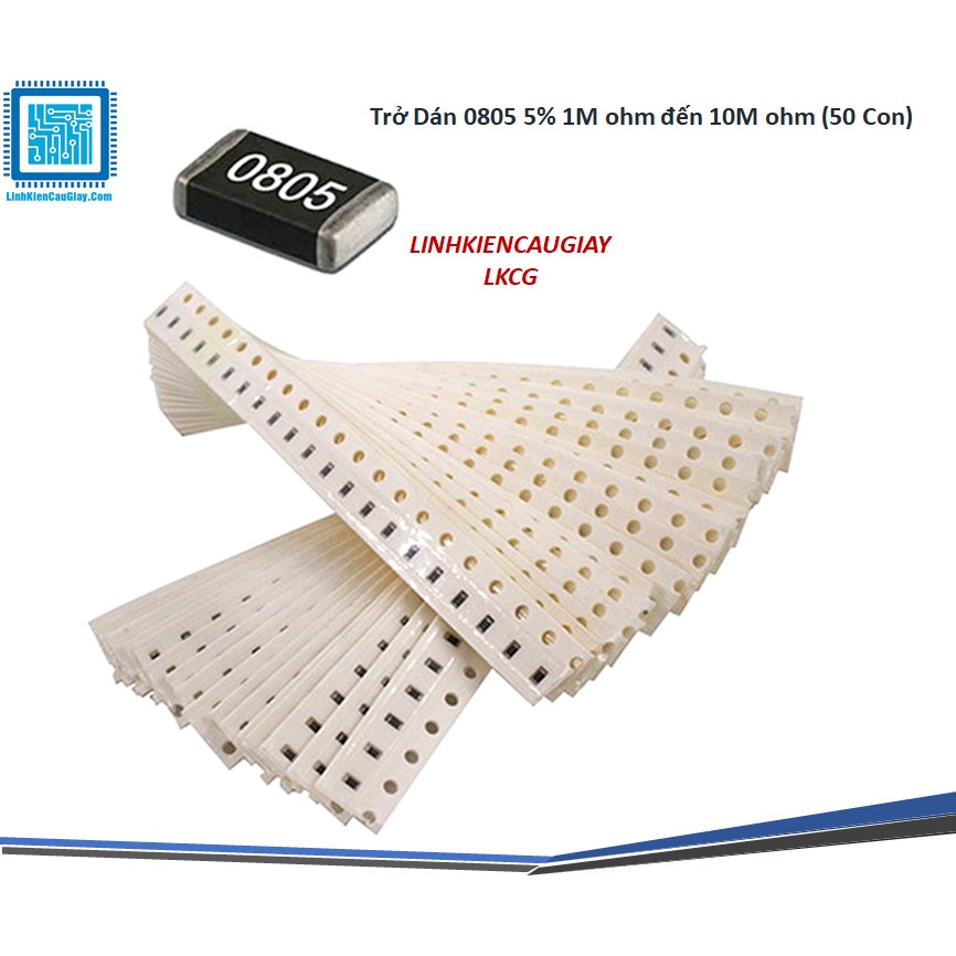 Trở Dán 0805 5% 1M ohm đến 10M ohm (50 Con)