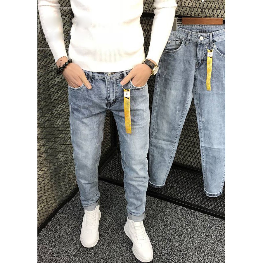 Quần Jeans Nam Màu Xám Phong Cách Hàn Quốc | BigBuy360 - bigbuy360.vn