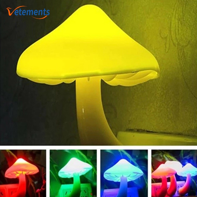 Đèn LED Cảm Biến Tự Động Hình Nấm Hoạt Hình Nhiều Màu Trang Trí Phòng Ký Túc Xá