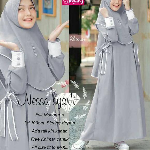 (hàng Mới Về) Bộ Mỹ Phẩm Dưỡng Da Nessa Syari Khimar / Gamis / Trực Thăng Be7...