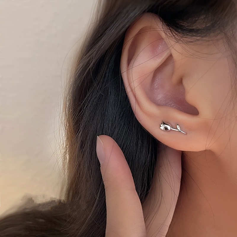 Bông Tai Hình Hoa Tulip Phong Cách Hồng Kông Sang Trọng Thời Trang Cho Nữ