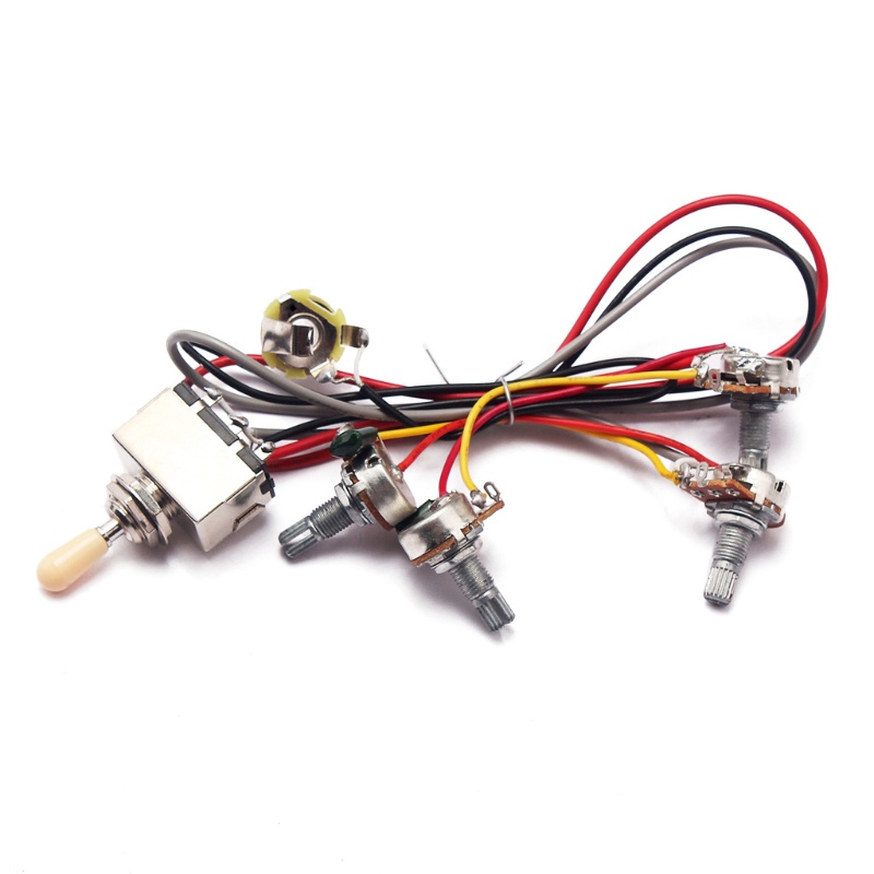 1 Bộ Công Tắc 3 Chiều 2V2T 500K Jack Cắm Đàn Guitar