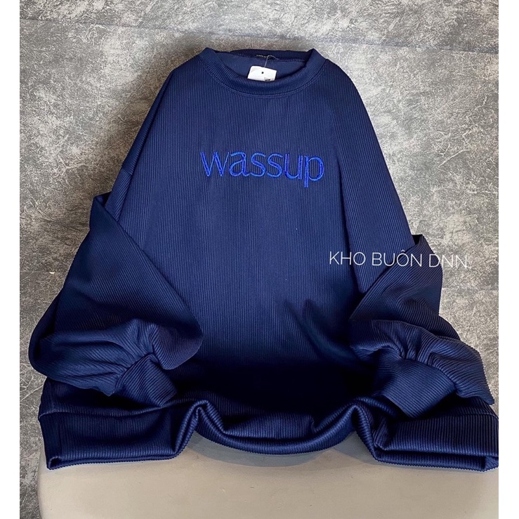 Áo Sweater Nữ Form Rộng Phối Wassup Vải Len Tăm Dày Dặn phong cách Ulzzang Hàn Quốc