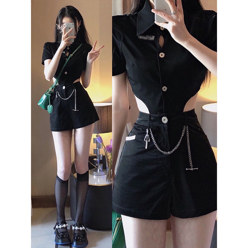 Bộ Trang Phục Hai Mảnh Gồm Áo Dáng Ngắn Và Quần Short Lưng Cao Phong Cách Thời Trang Mùa Hè Hàng Mới 2022 Dành Cho Bạn Nữ