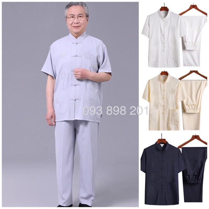 ✚☫Set bộ quần áo Nam Trung Niên nhã nhặn cổ tàu các màu
