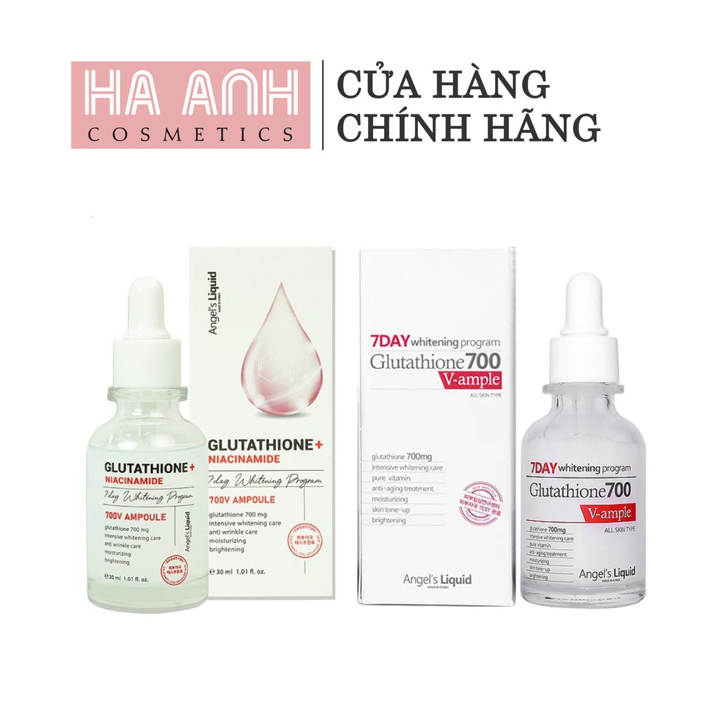 Tinh chất Angel's Liquid 7 Day Whitening Program Glutathione 700 v-Ample/ Glutathione+ Niacinamide 700 V-Ampoule