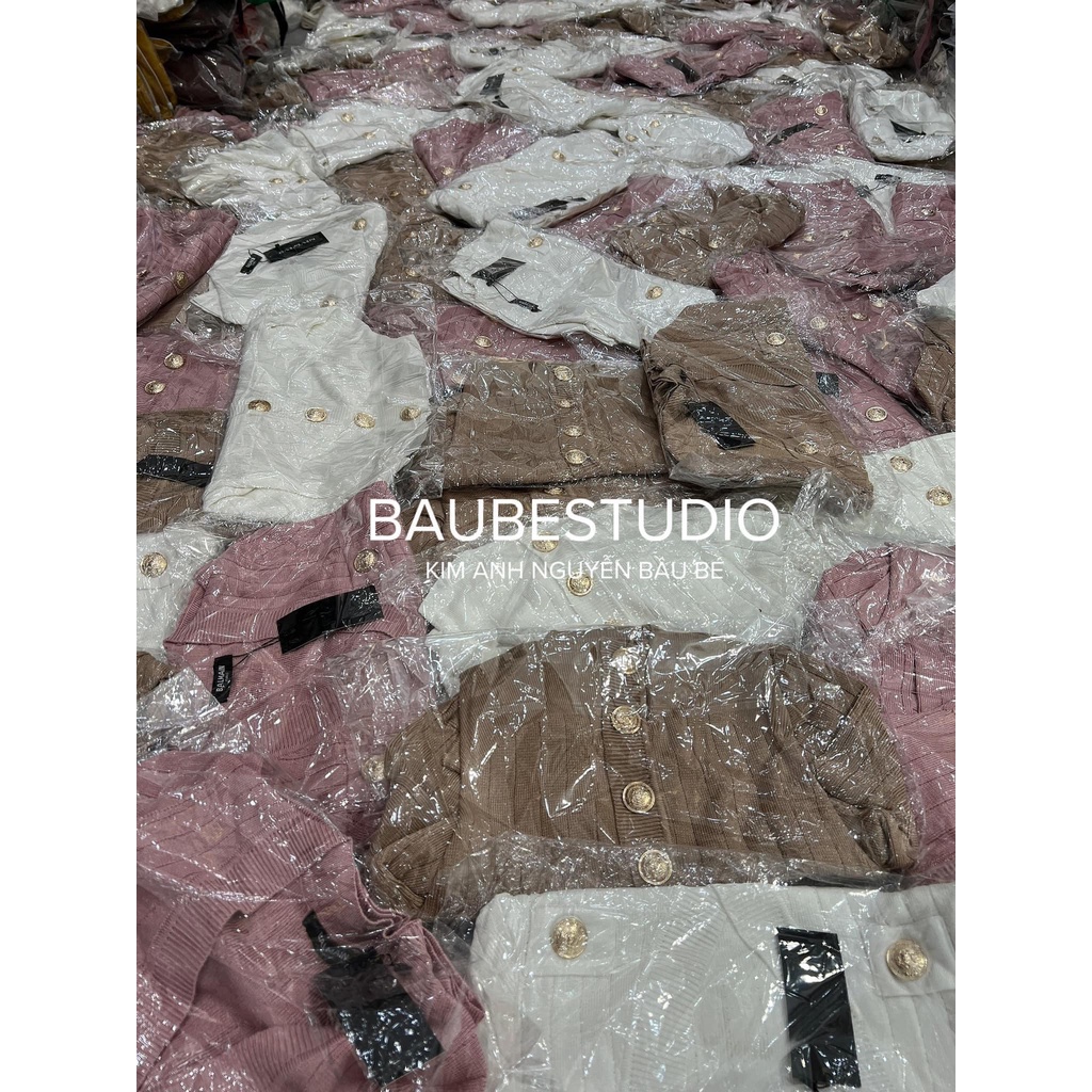 Áo len cúc vàng tay dài 5 màu xinh