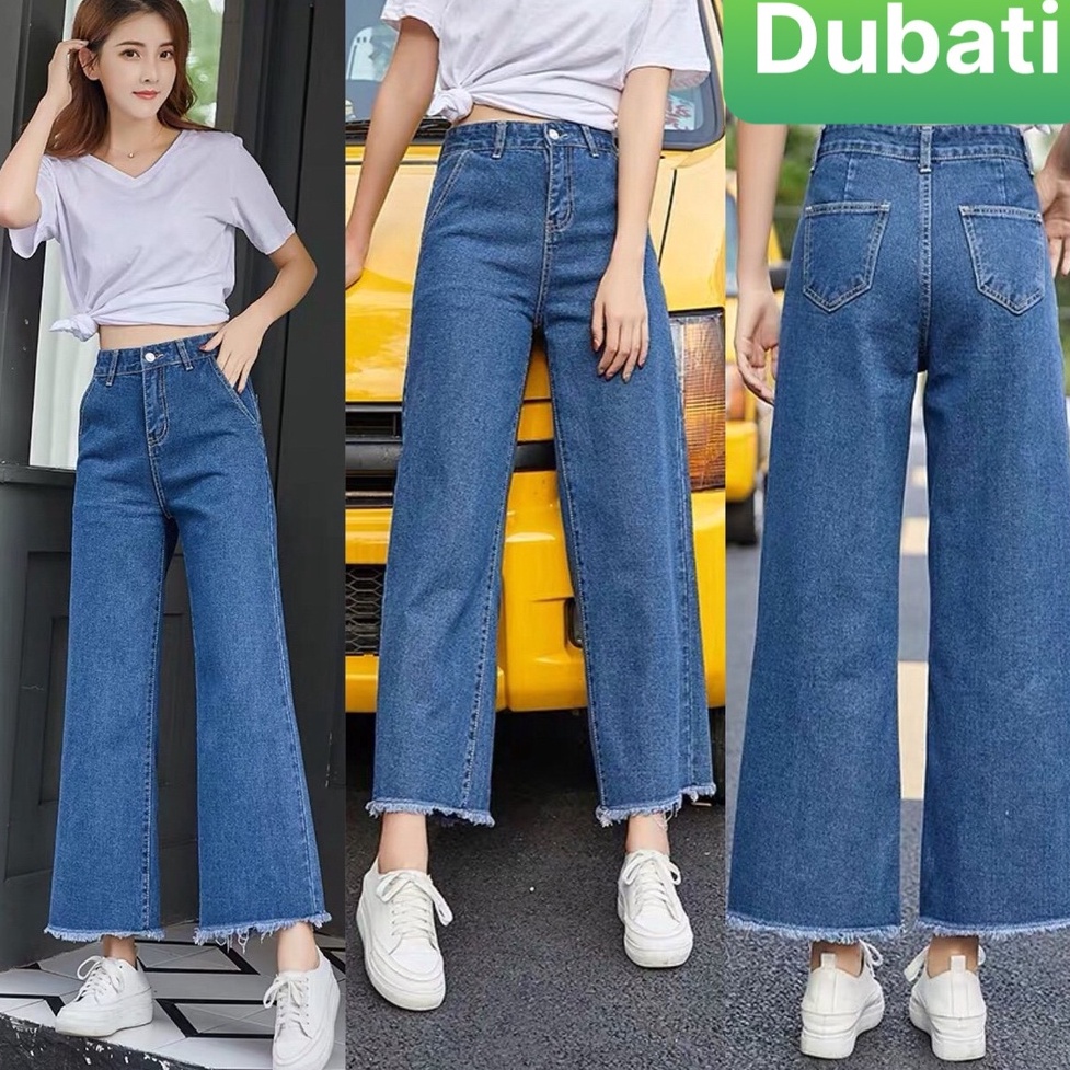 QUẦN JEAN BAGGY NỮ XANH NHẠT ĐẬM NÂNG MÔNG LƯNG CAO TRƠN DÀI VẢI MỀM MỊN PHONG CÁCH CAO CẤP- DUBATI FASHION