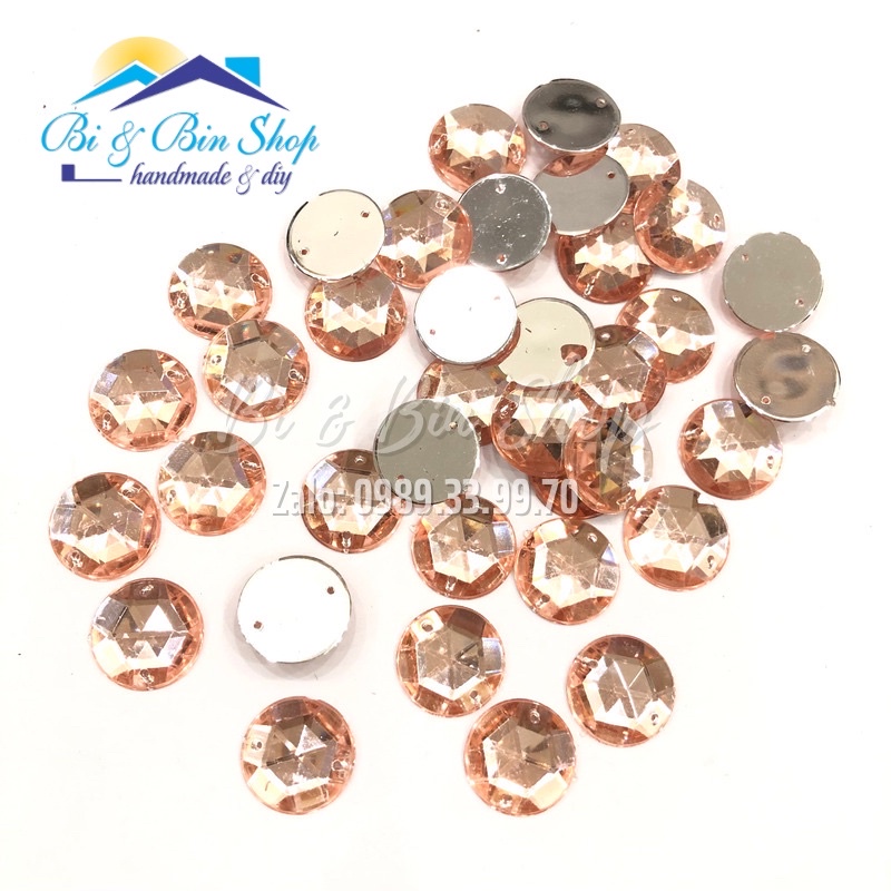 Gói 72 Viên Đá Kết Tròn 15mm Đính Kết Trang Phục Thời Trang