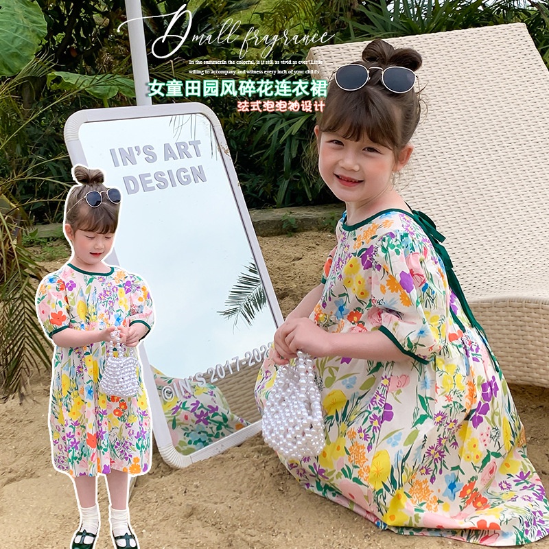 Đầm Tay Ngắn Phong Cách Phương Tây Thời Trang Mùa Hè Mới Cho Mẹ Và Bé