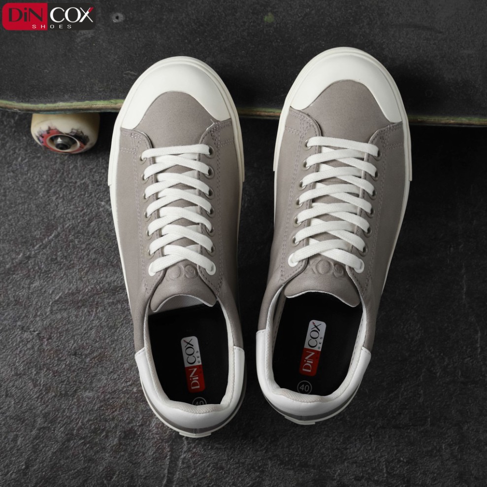 Giày Sneaker Da Nam DINCOX C13 Cách Điệu Sáng Tạo Grey/White