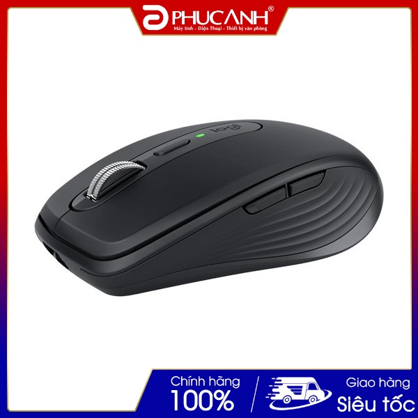 Chuột không dây Logitech MX Anywhere 3 Màu đen (Bluetooth, Wireless, pin sạc) - Hàng chính hãng, BH 12