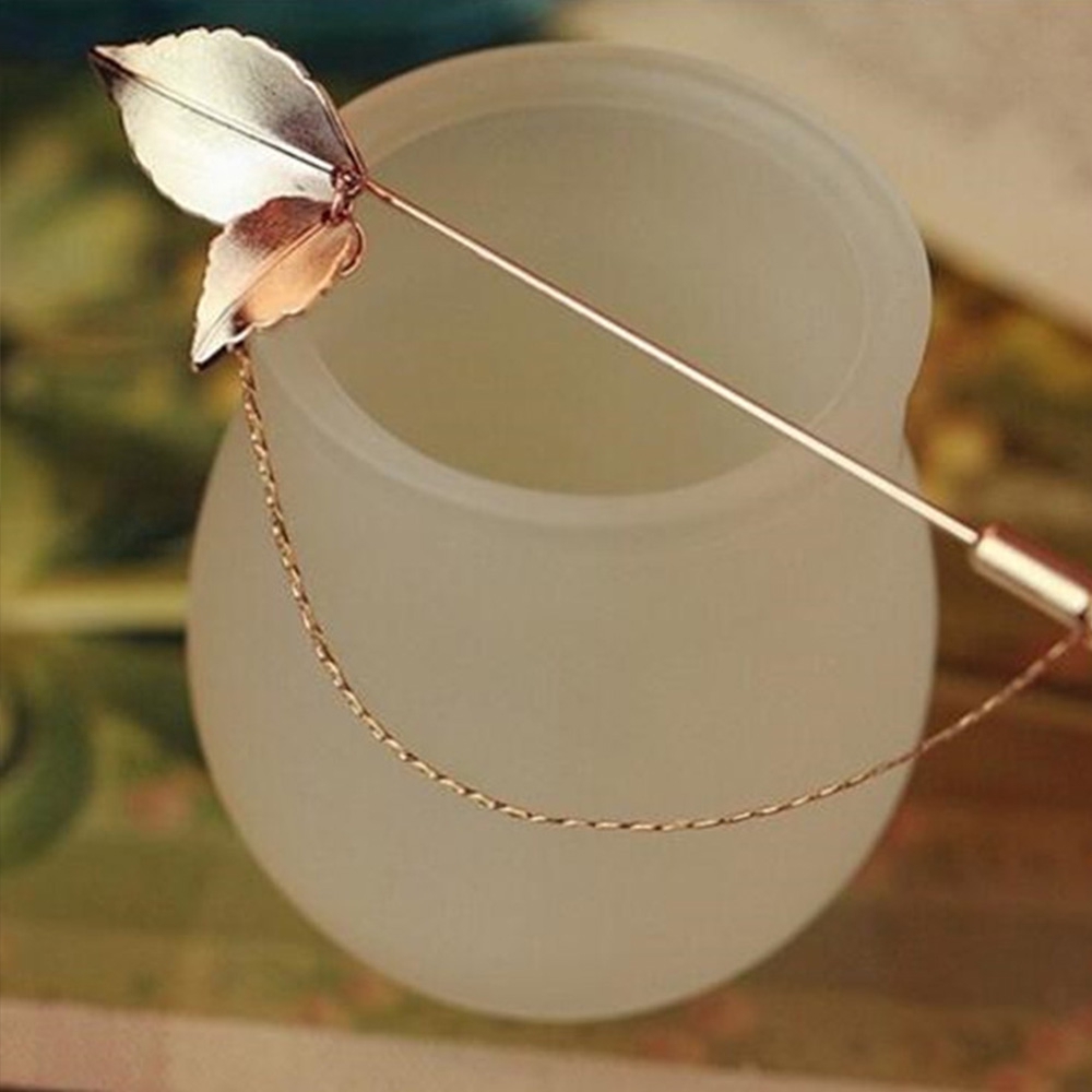 Trâm cài áo hình chiếc lá phong cách retro thời trang