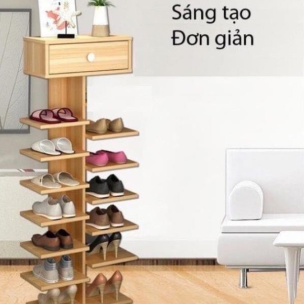 Kệ để giày dép 7 tầng 14 ngăn bằng gỗ cao cấp DẼ LẮP