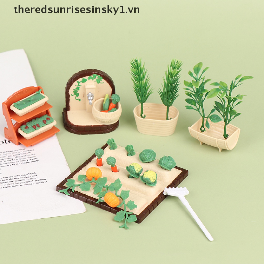 Bộ đồ chơi khu vườn mini trang trí nhà búp bê làm quà tặng sinh nhật cho bé