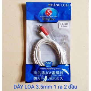 Dây loa 1 ra 2 dài 1,8m trắng xịn