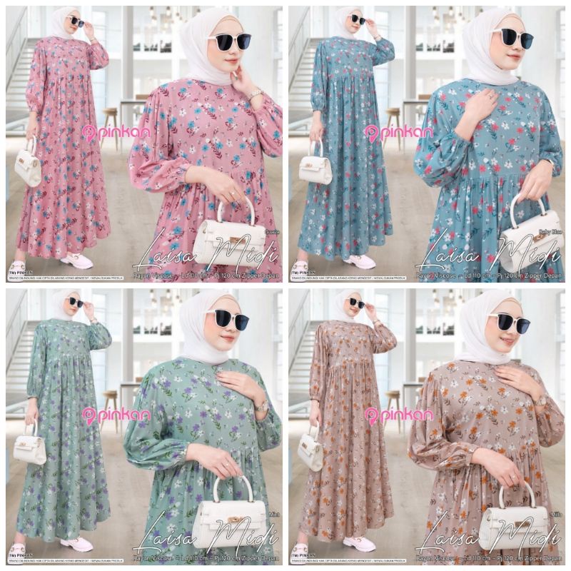 Laisa Váy MIDI Sản Phẩm Ban Đầu Của PINKAN