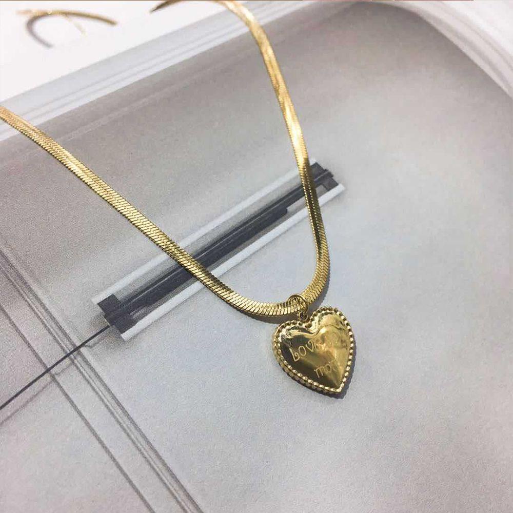 Vòng cổ Mạ Vàng 2K Mặt Hình Trái Tim Phong Cách Hip Hop Thời Trang Cho Nữ