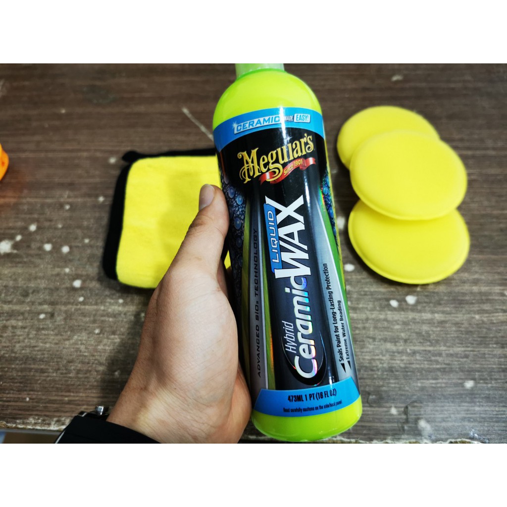 Wax Đánh Bóng Ceramic Sơn Xe Meguiar's Hybrid Ceramic Liquid Wax G200416 Tặng Khăn Mút