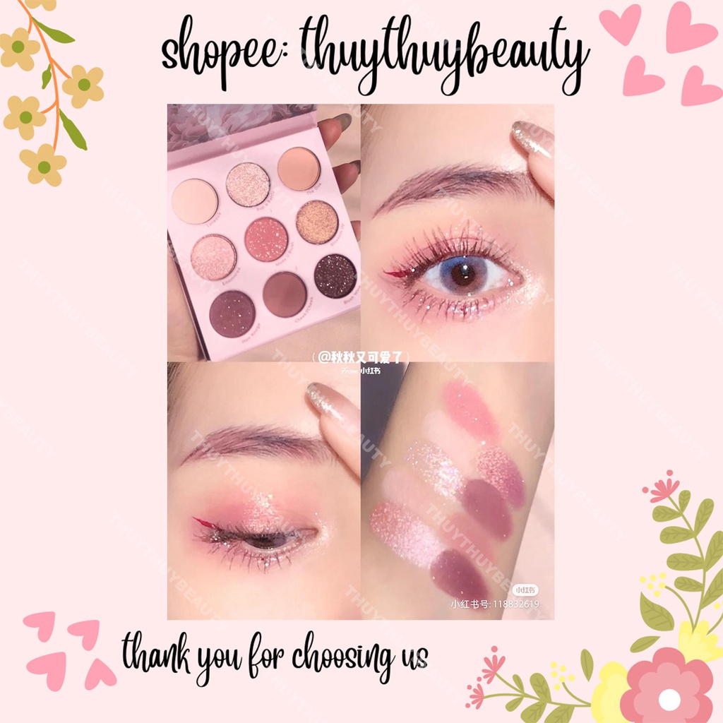 Bảng mắt Blush Crush ưa chuộng tone hồng tím nhũ phù hợp mọi outfit makeup chất phấn mềm mịn lên màu cực rõ bám màu lâu