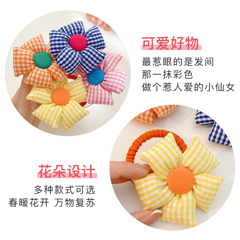 Dây Cột Tóc Đính Hoa Dễ Thương Phong Cách Hàn Quốc Cho Bé Gái