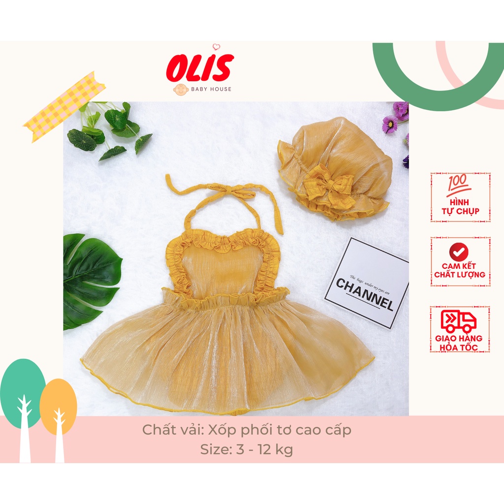 BODY VÁY YẾM VÀNG CHO BÉ SƠ SINH (3 - 12 kg)