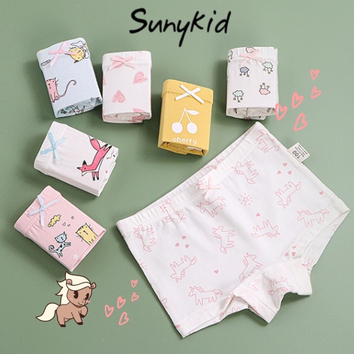 Quần lót bé gái combo 3 quần chíp đùi trẻ em cotton HC504  kháng khuẩn Sunykid cho bé từ 2-16 tuổi