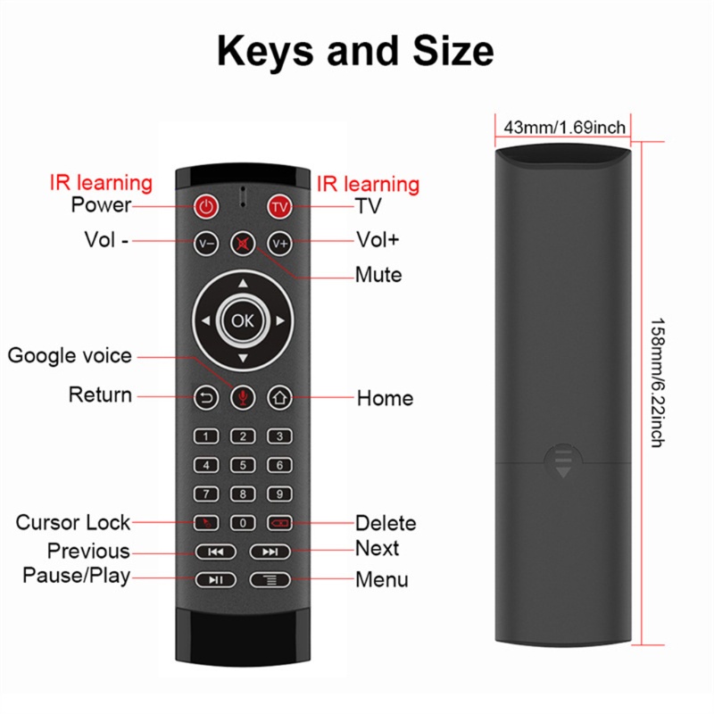 Chuột Không Dây 2 4G Điều Khiển Bằng Giọng Nói Cho TV Box