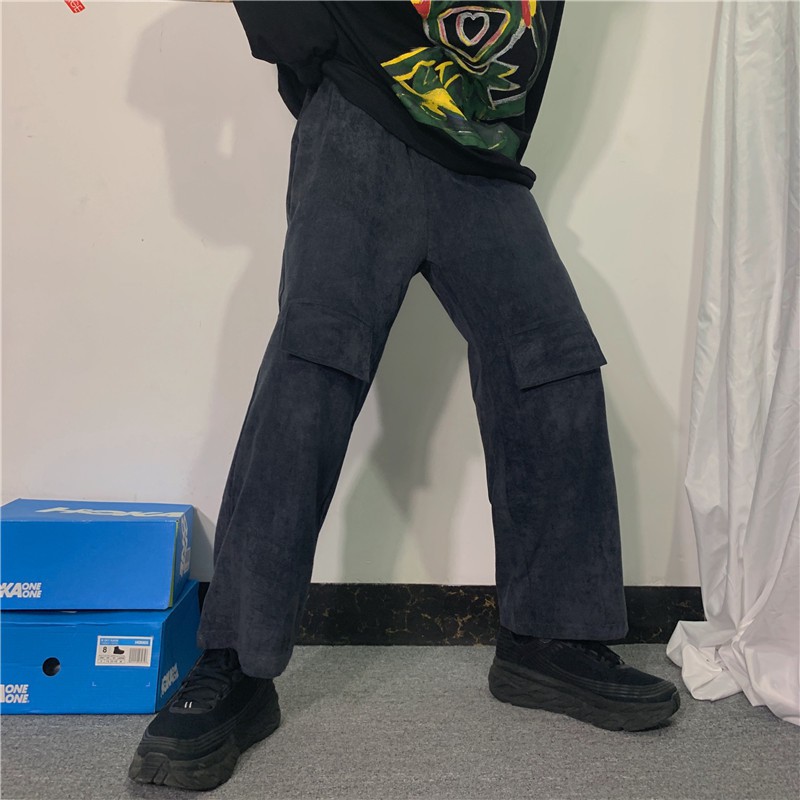 Quần Nhung Kẻ Ống Suông Rộng Thời Trang Cá Tính 22662