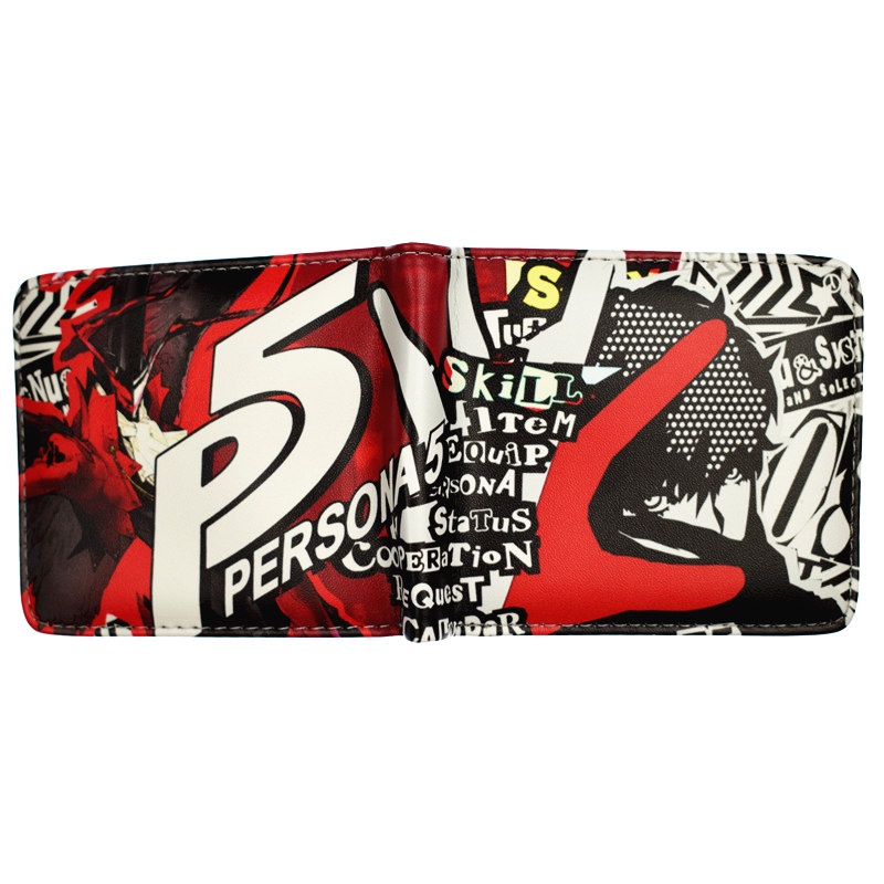 Ví Da Gập Đôi Persona 5 Thời Trang Dành Cho Nam Giá Đỡ