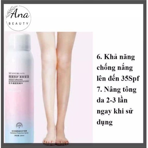 Xịt Chống Nắng Trắng Da MayCreate 150ml