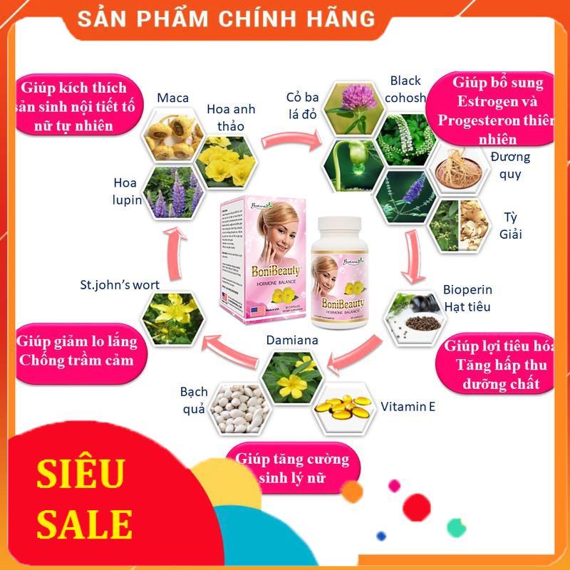BoniBeauty Hộp 30 viên - Giúp bổ sung và cân bằng nội tiết tố nữ.