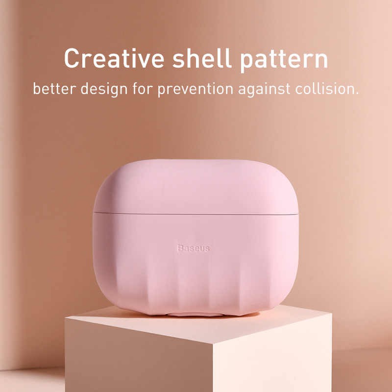 Bao case chống sốc silicon siêu mỏng cho tai nghe Apple Airpods Pro hiệu Baseus Shell Pattern - Hàng chính hãng