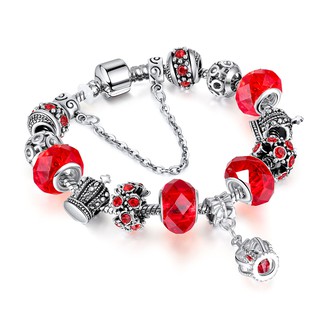 Lắc tay pha lê charm vương miện
