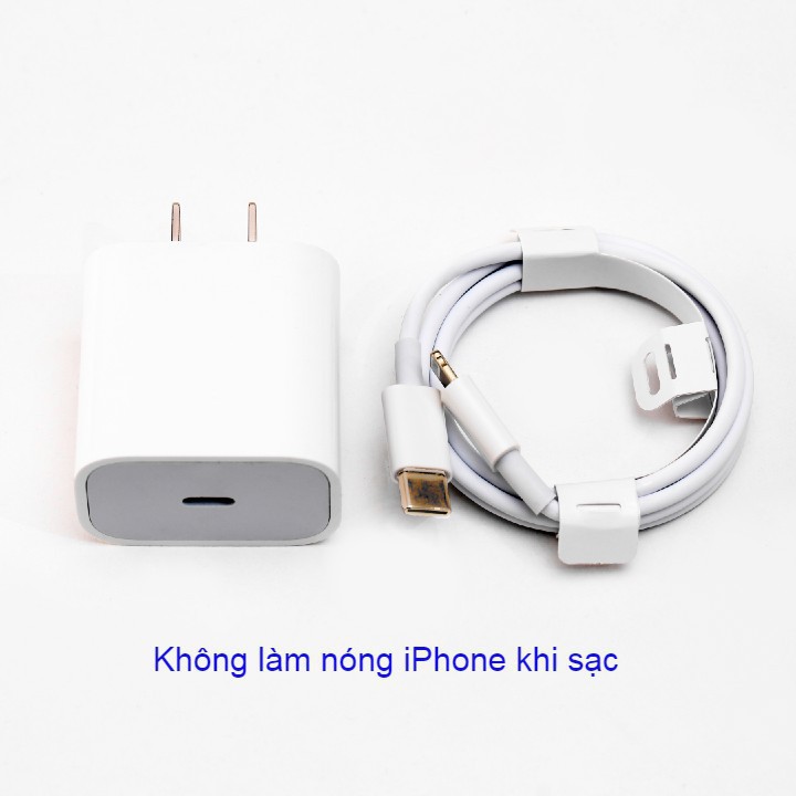 Sạc iphone [BH 12 Tháng] Sạc nhanh iphone (Củ PD 20W + Cáp Type - C to Lightning) cho IP 5/6/7/8/X/11/12 - Phụ kiện P&C