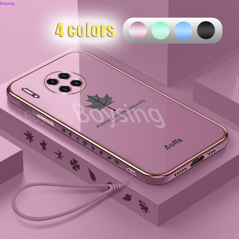 Ốp Điện Thoại Mạ Điện Họa Tiết Lá Phong Cho Huawei mate 30 30E Pro