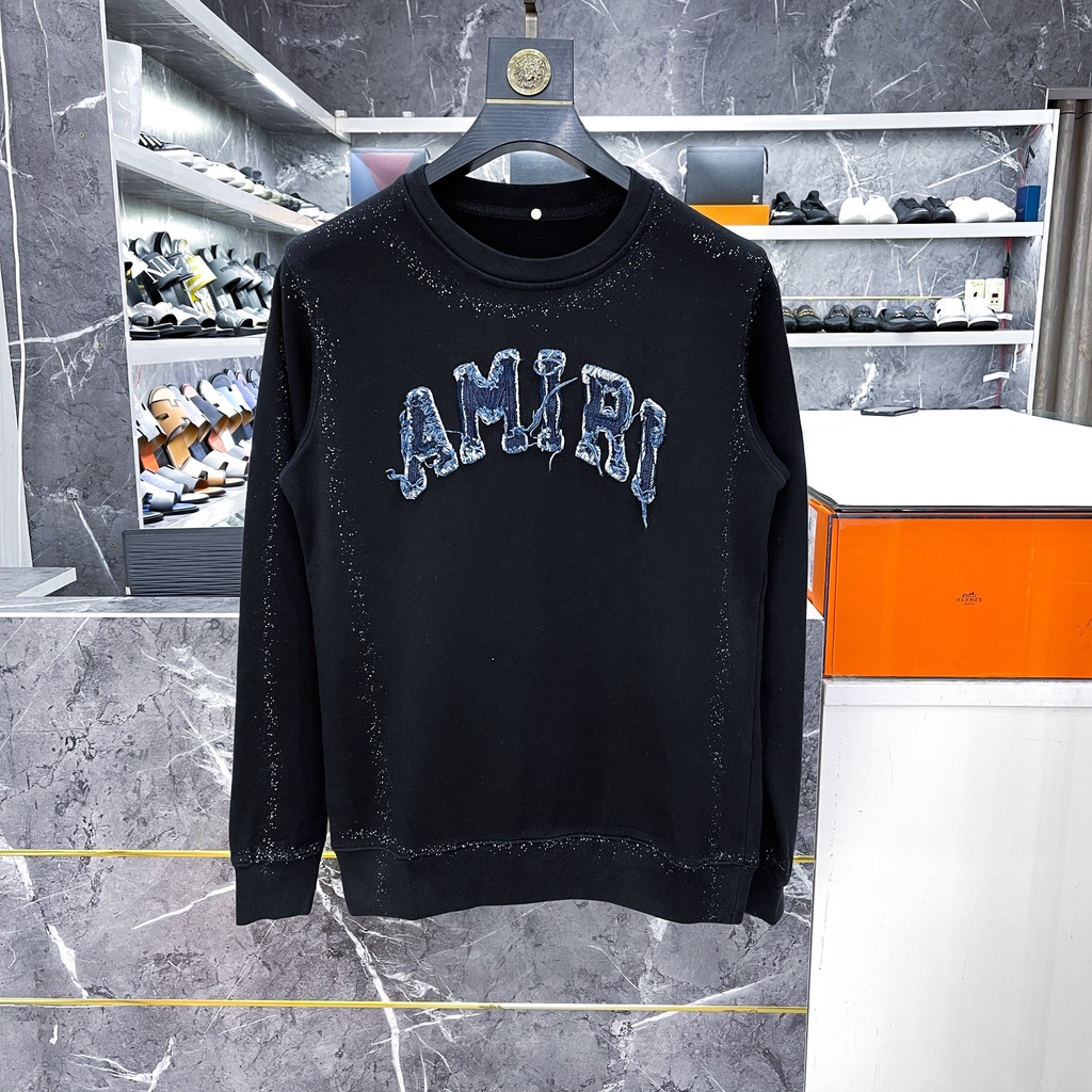 Áo Nam Nữ ⚡ ĐỦ SIZE 40-80 KG ⚡ Áo sweater Amiri logo vá wash rách