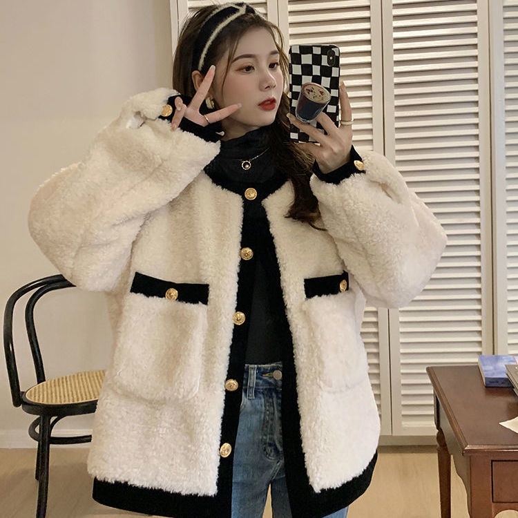 Áo Khoác Len Lông Cừu Dày Dặn Phong Cách Hàn Quốc Thời Trang Mùa Đông Mới Chất Lượng Cao Cho Nữ