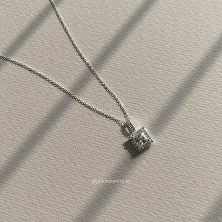 Dây chuyền bạc Grace - Đá vuông 2 tầng Stella n2