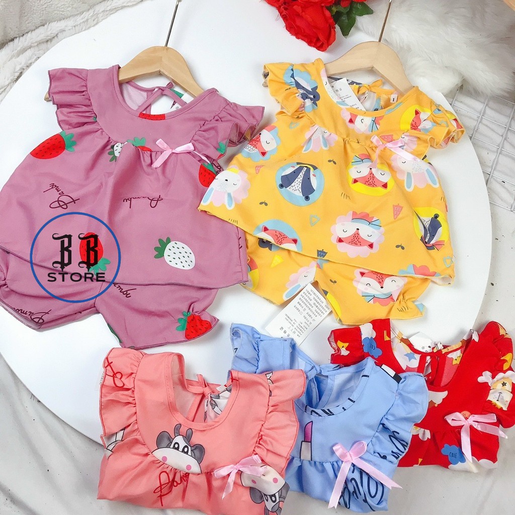 Pijama cho bé, Bộ bé gái mùa hè xinh xắn mát mỏng