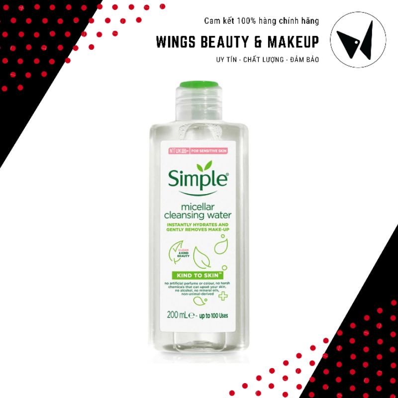 Tẩy trang SIMPLE - Kind To Skin - Micellar Cleansing Water