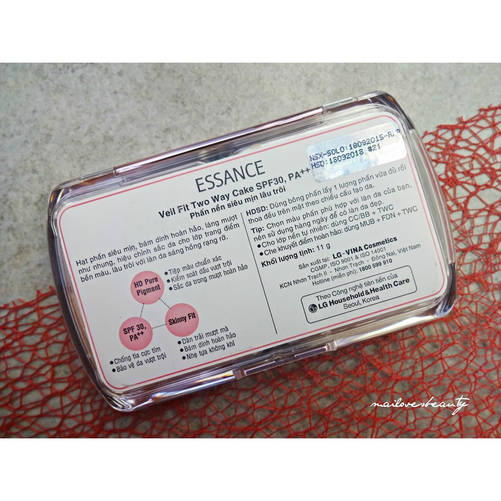 Phấn Nền Esance Siêu Mịn Lâu Trôi - Veil Fit Two Way Cake 11g | BigBuy360 - bigbuy360.vn