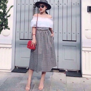 Sét áo trễ vai chân váy kate siêu siêu hót