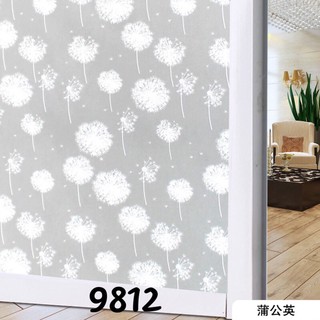 Decal dán kính, Giấy dán kính mờ khổ 90cm mã 9812 bồ công anh trắng
