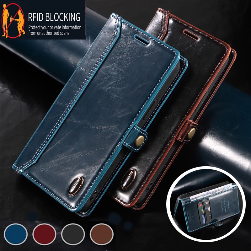 Bao Da Điện Thoại Nắp Lật Khóa Nam Châm Chống Trộm Chống Thấm Nước Cho IPhone 11 IPhone 8 7 6 Plus SE2 SE3 Pro Max I8I7I6G