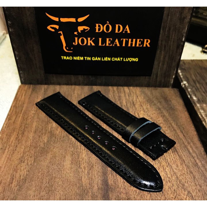 Dây Da Đồng Hồ Jok Leather Màu Đen tặng kèm khóa